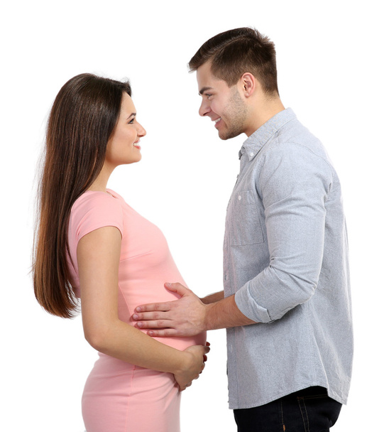pregnant woman with husband - Foto, Imagem