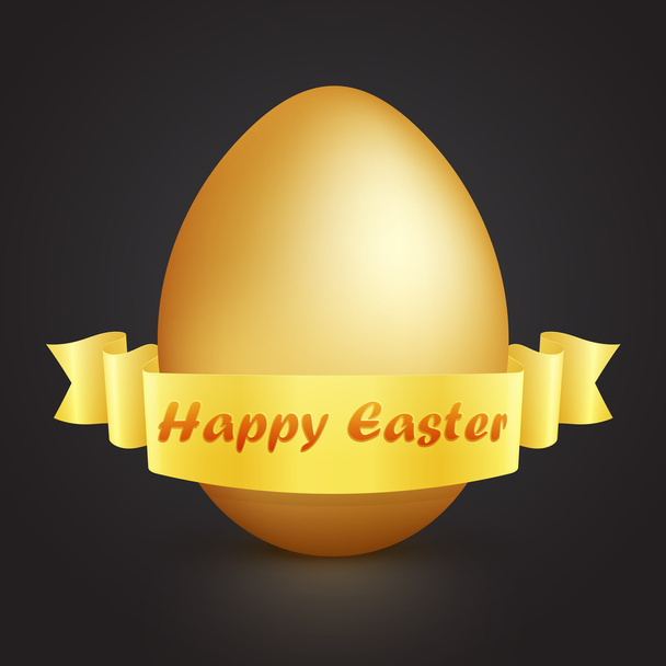 Golden Egg for Happy Easter celebration. - Вектор,изображение