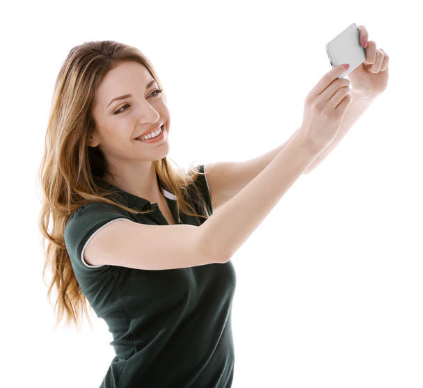 woman taking selfie - 写真・画像