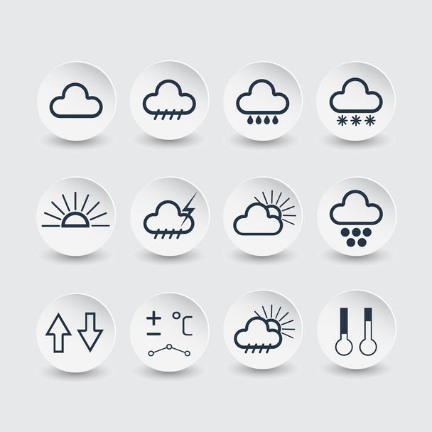 Prognoza pogody ikony - Wektor, obraz