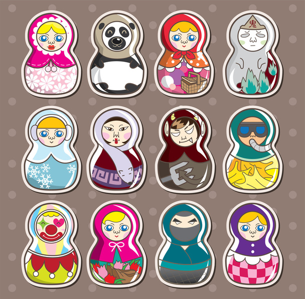 cartoon Russian stickers - Διάνυσμα, εικόνα