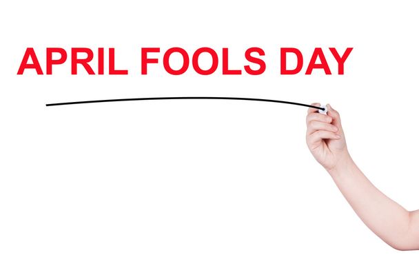 April fools day word write on white background - Photo, Image