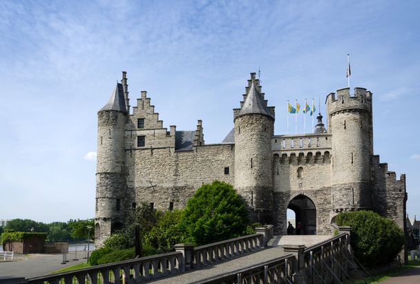 Steen kasteel (het steen) in het oude stadscentrum van Antwerpen - Foto, afbeelding