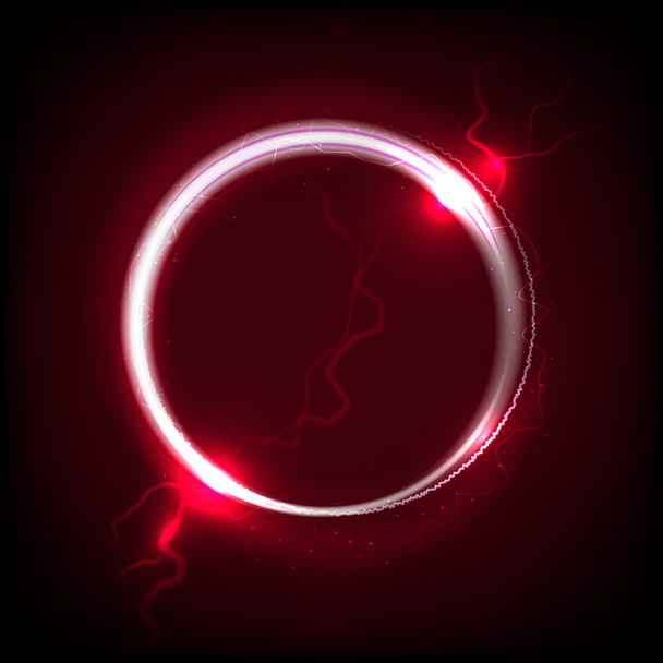 Círculo brilhante no fundo vermelho escuro
 - Vetor, Imagem