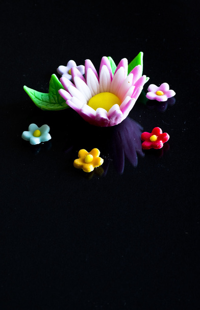 farbige Zuckerblumen. - Foto, Bild