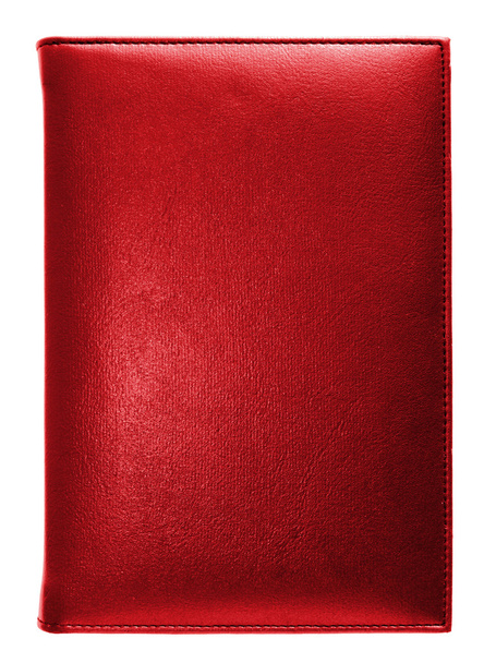 Carnet en cuir rouge isolé sur fond blanc
 - Photo, image