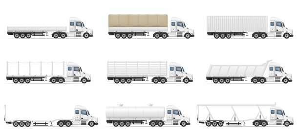 set icone camion semirimorchio vettore illustrazione
 - Vettoriali, immagini