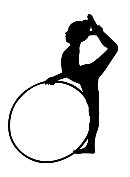 gymnast girl performing, vector - ベクター画像