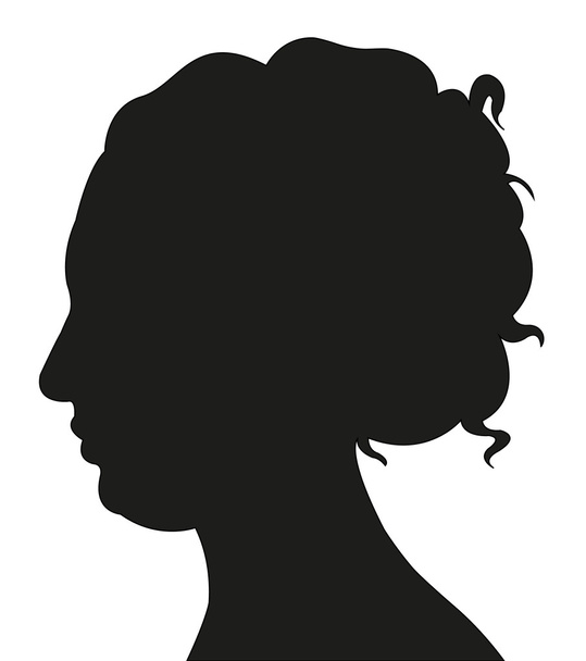 a lady head silhouette vector - Vector, Image