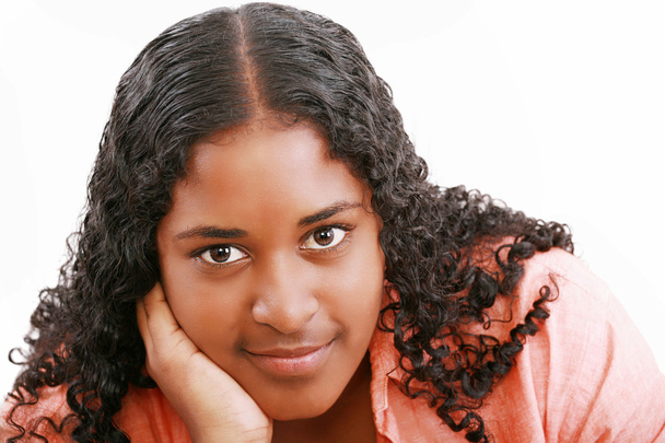 Isolated portrait of beautiful black teenage girl - Foto, immagini