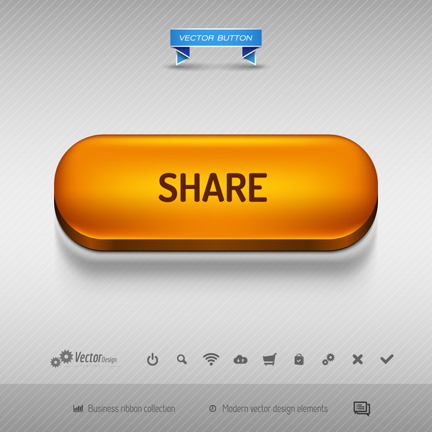 Orange button for webdesign or app. Vector design elements. - Wektor, obraz