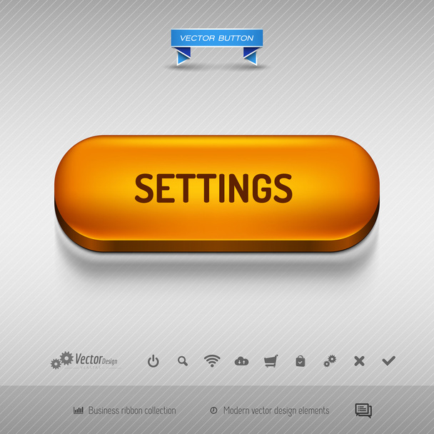 Orange button for webdesign or app. Vector design elements. - Vector, afbeelding