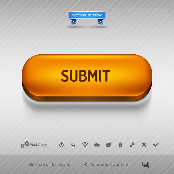 Orange button for webdesign or app. Vector design elements. - Wektor, obraz