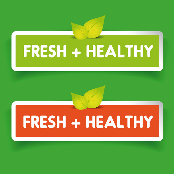 Fresh and Healthy label vector set - ベクター画像