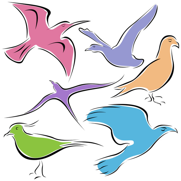 Decorative bird - Vector, Image
