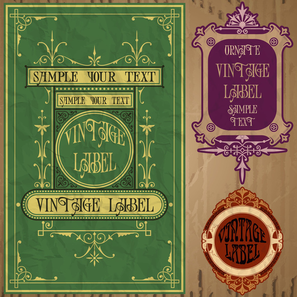 Vector vintage items: label art nouveau - Vector, Image