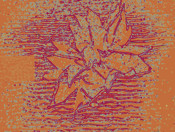 Текстурный цветок с множеством линий коричневого фона
 - Вектор,изображение