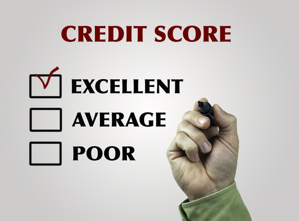 Kézi írás Credit Score koncepció jelölővel - Fotó, kép