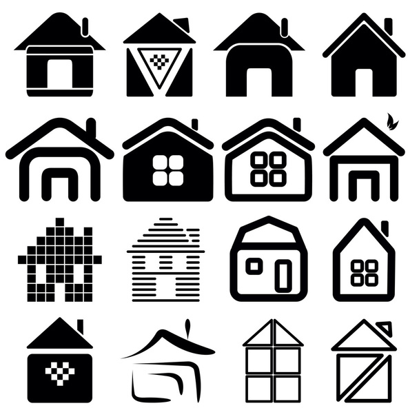 Houses icons set. Real estate.  - Vector, Image