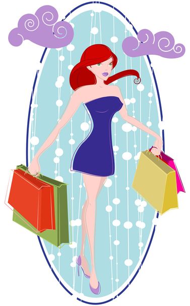 Shopping woman - Vector, imagen
