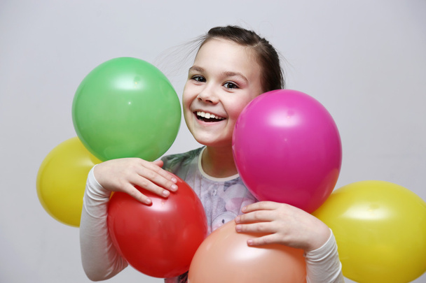 Cute girl celebrate her birthday - Foto, Imagem