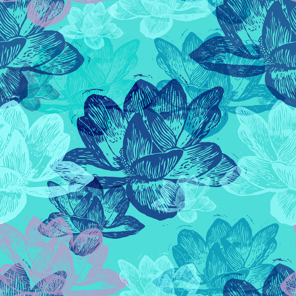 Vector illustrated seamless floral pattern. - Вектор,изображение