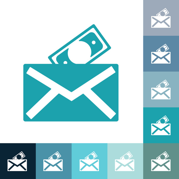 platte thema-pictogram van de papieren envelop-business - Vector, afbeelding