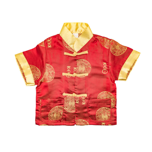 Vestuário tradicional do menino chinês com caminho de recorte
 - Foto, Imagem