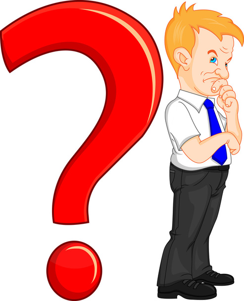 man with a question mark - Vector, Image