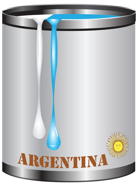 Cor de jogo de pintura de bandeira Argentina
 - Vetor, Imagem