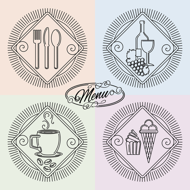 restaurant menu design template - Vetor, Imagem