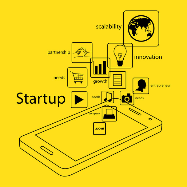 Современный и простой информационный график стартап-бизнеса
 - Вектор,изображение