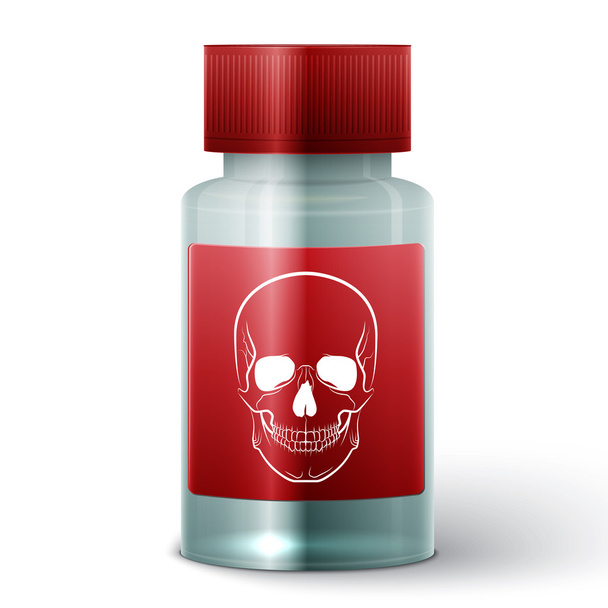 Medicine bottle with poisonous liquid - Διάνυσμα, εικόνα