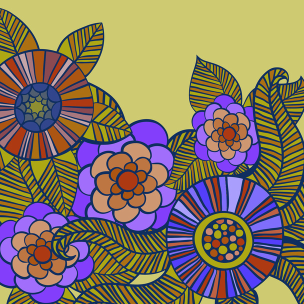 Beautiful colorful Flowers set. Vector Illustration. - Vector, Image