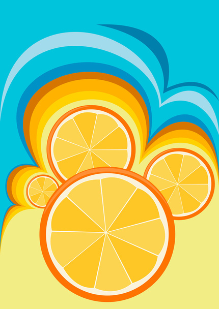 τα πορτοκάλια σε μια αφηρημένη εικόνα - Διάνυσμα, εικόνα