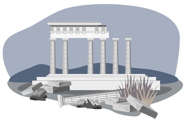Antik templom romjai - Vektor, kép