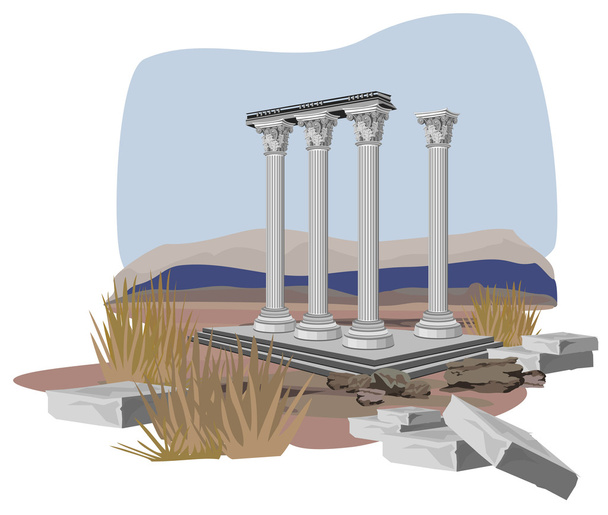 antieke tempel ruïnes - Vector, afbeelding
