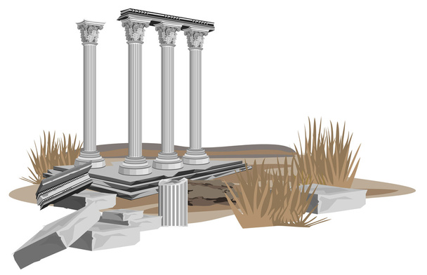 antike Tempelruinen - Vektor, Bild