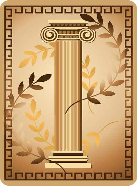 antieke Ionische kolom - Vector, afbeelding