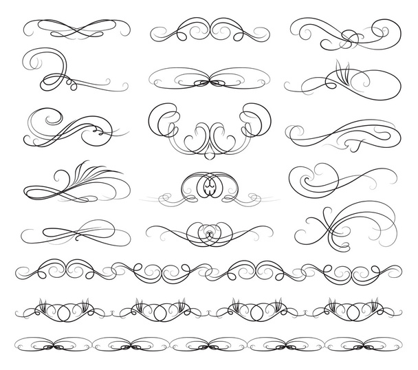 Set of Calligraphic lines - Vector, Image
