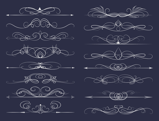 Verzameling kalligrafische lijnen - Vector, afbeelding