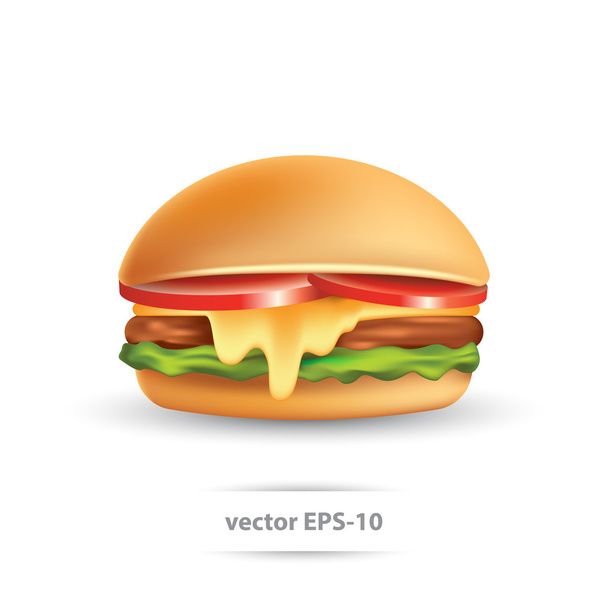 Burger. Realistic vector illustration. - Vector, Image