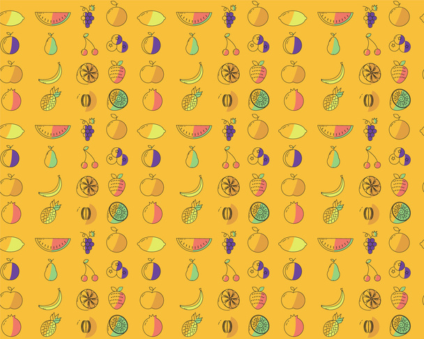 Fruit ingesteld patroon - Vector, afbeelding