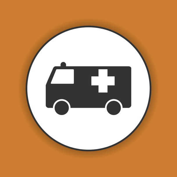 Icono de ambulancia. Plano
  - Vector, Imagen