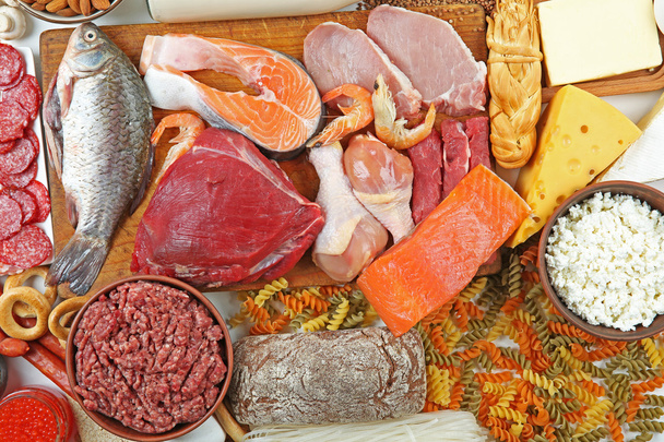 A set of food products, top view - Foto, afbeelding