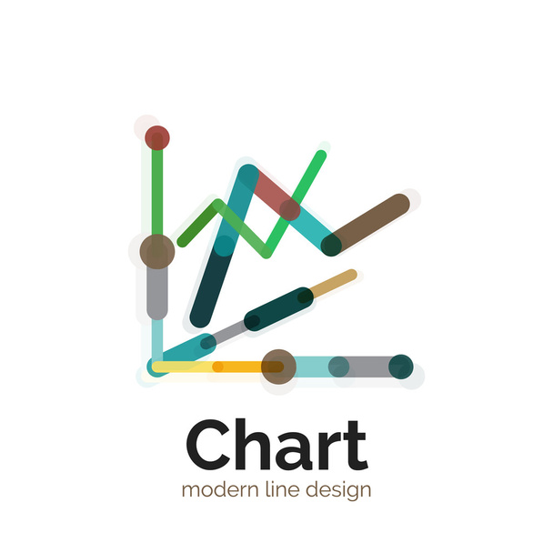 Ohut viiva kaavion logo suunnittelu. Graafinen kuvake moderni värikäs tasainen tyyli
 - Vektori, kuva