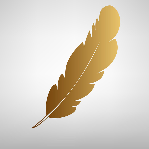 Feather sign. Flat style icon - Vector, Image
