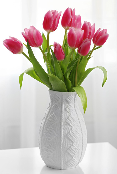 Fresh pink tulips  - Фото, зображення