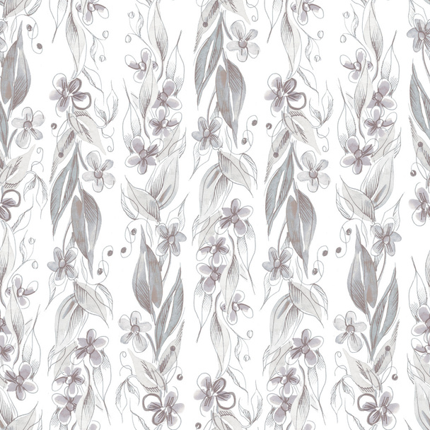 Seamless Pattern with Floral Elements - Photo, Image