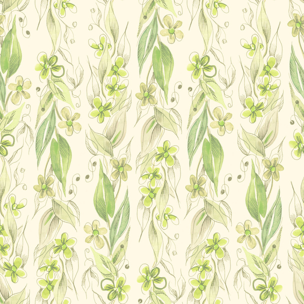 Seamless Pattern with Floral Elements - Foto, afbeelding